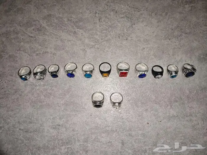 خواتم خاتم ملكية ح رفية بألوان العقيق الطبيعي (ذهبي وفضي) 21