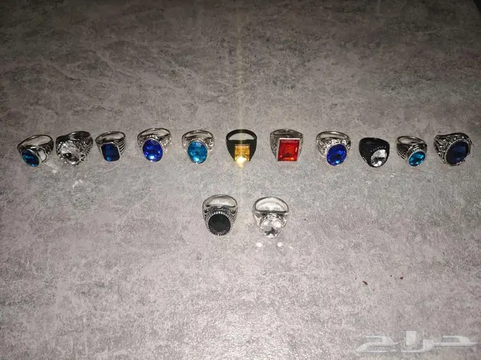 خواتم خاتم ملكية ح رفية بألوان العقيق الطبيعي (ذهبي وفضي) 15