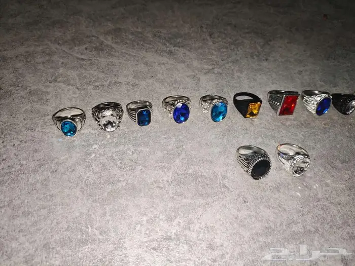 خواتم خاتم ملكية ح رفية بألوان العقيق الطبيعي (ذهبي وفضي) 24