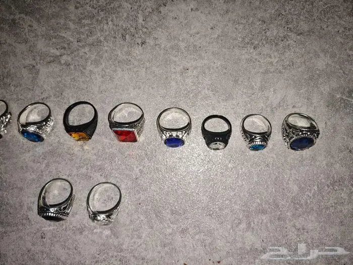 خواتم خاتم ملكية ح رفية بألوان العقيق الطبيعي (ذهبي وفضي) 22