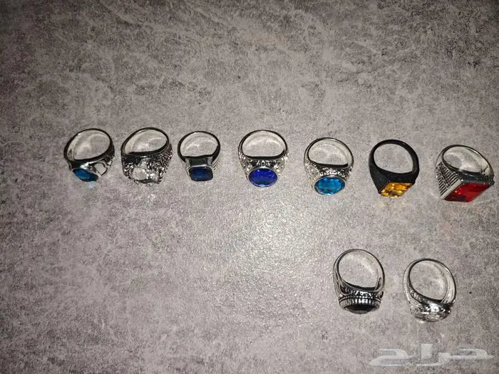 خواتم خاتم ملكية ح رفية بألوان العقيق الطبيعي (ذهبي وفضي) 23