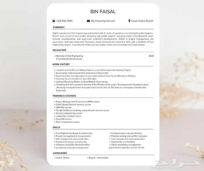 تصميم سيرة ذاتية Cv 1