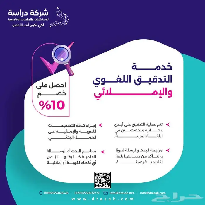 خدمة التدقيق اللغوي والإملائي للأبحاث والرسائل العلمية 0