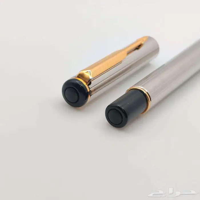قلم باركر 88 ريالتو   اللون الفضي بتطعيمات سوداء وذهبية 4
