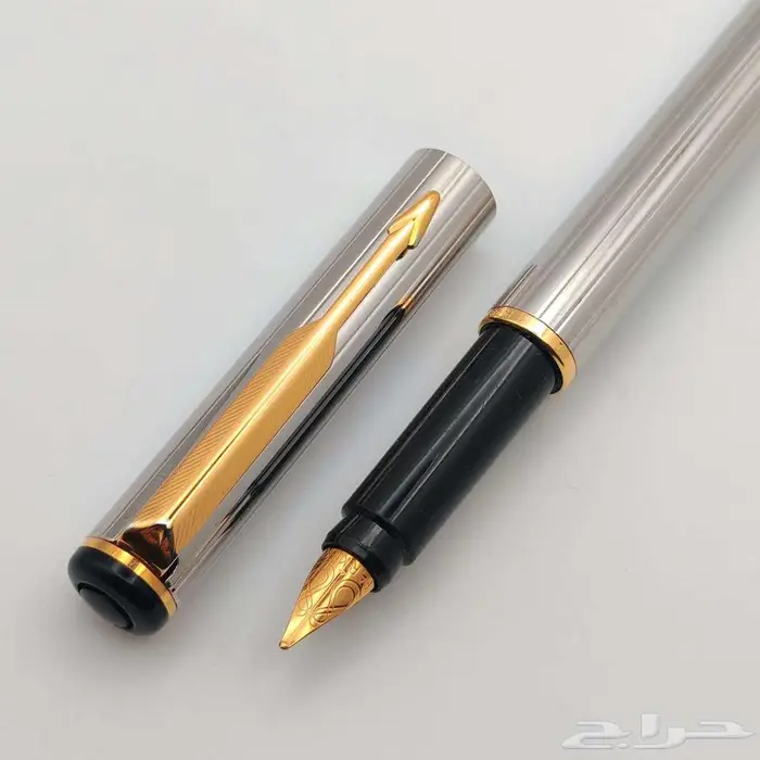 قلم باركر 88 ريالتو   اللون الفضي بتطعيمات سوداء وذهبية 6