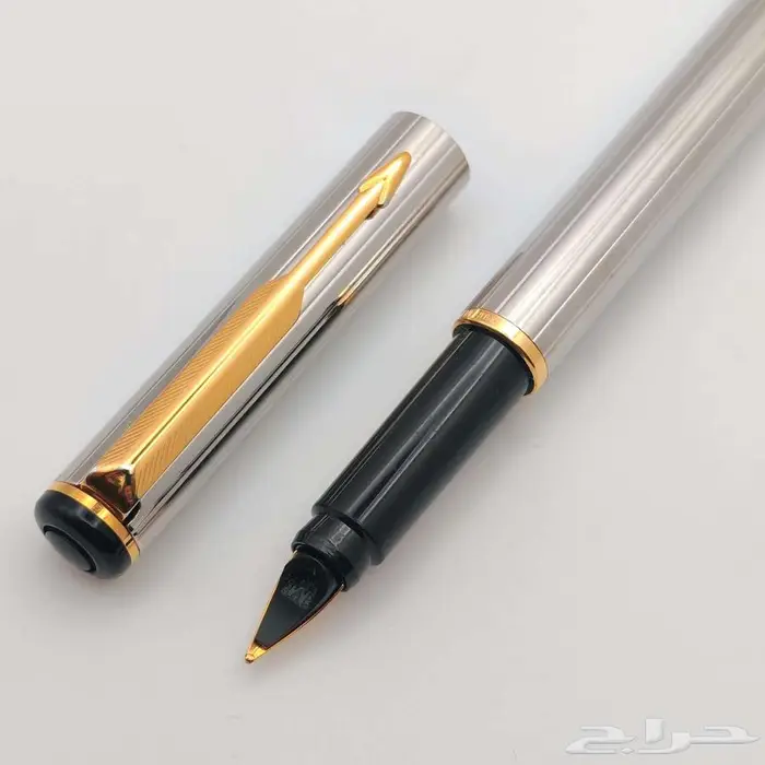 قلم باركر 88 ريالتو   اللون الفضي بتطعيمات سوداء وذهبية 5