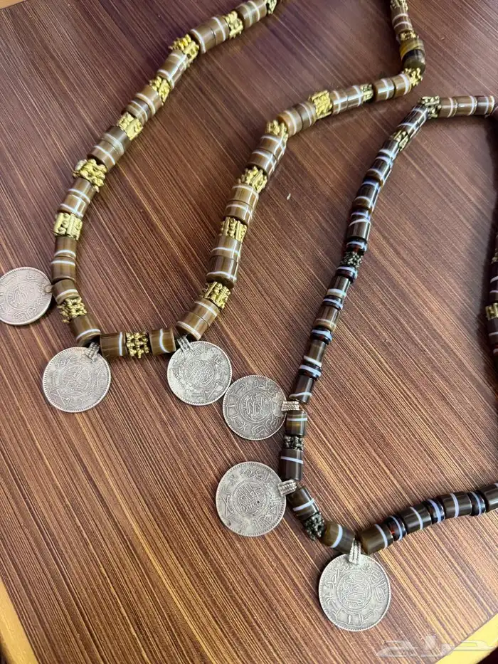 سلاسل تحمل ريالات فضه خالص قديمه اصليه 100 3