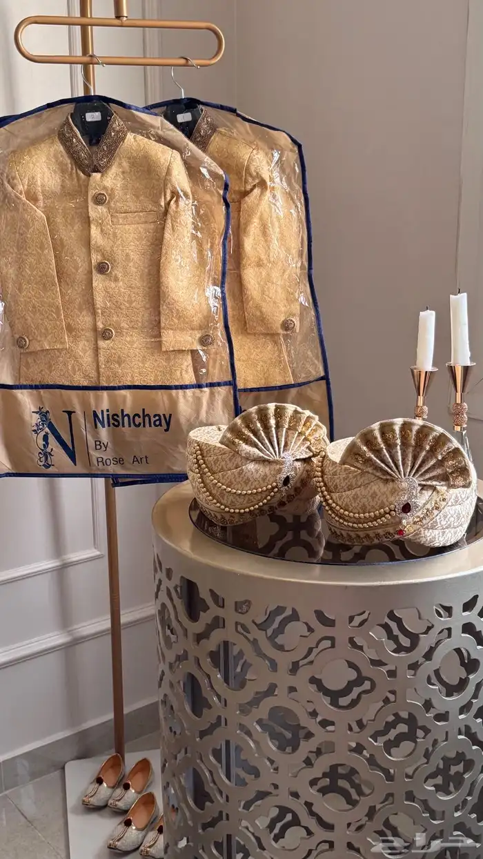 ايجار ملابس هندية للاطفال لعمر ( 3-1 ) مع الطاقية و النعال 0