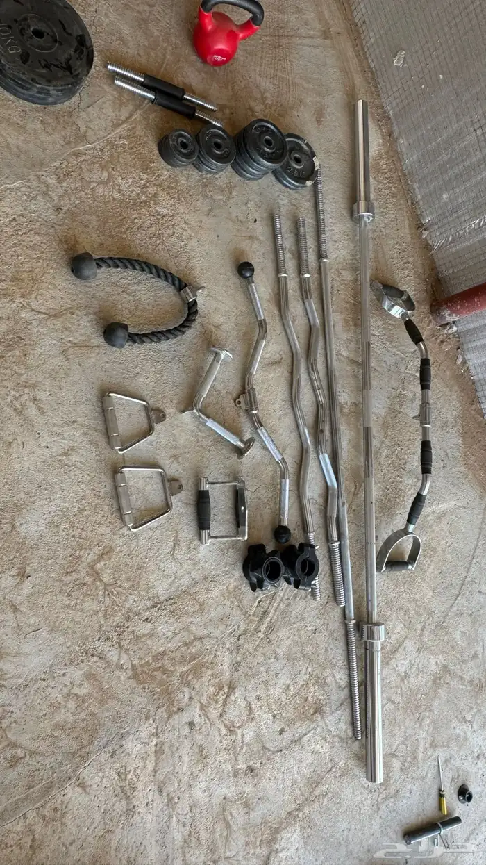 ادوات ودانبل نادي رياضي منزلي متكامل شبه جديده 0