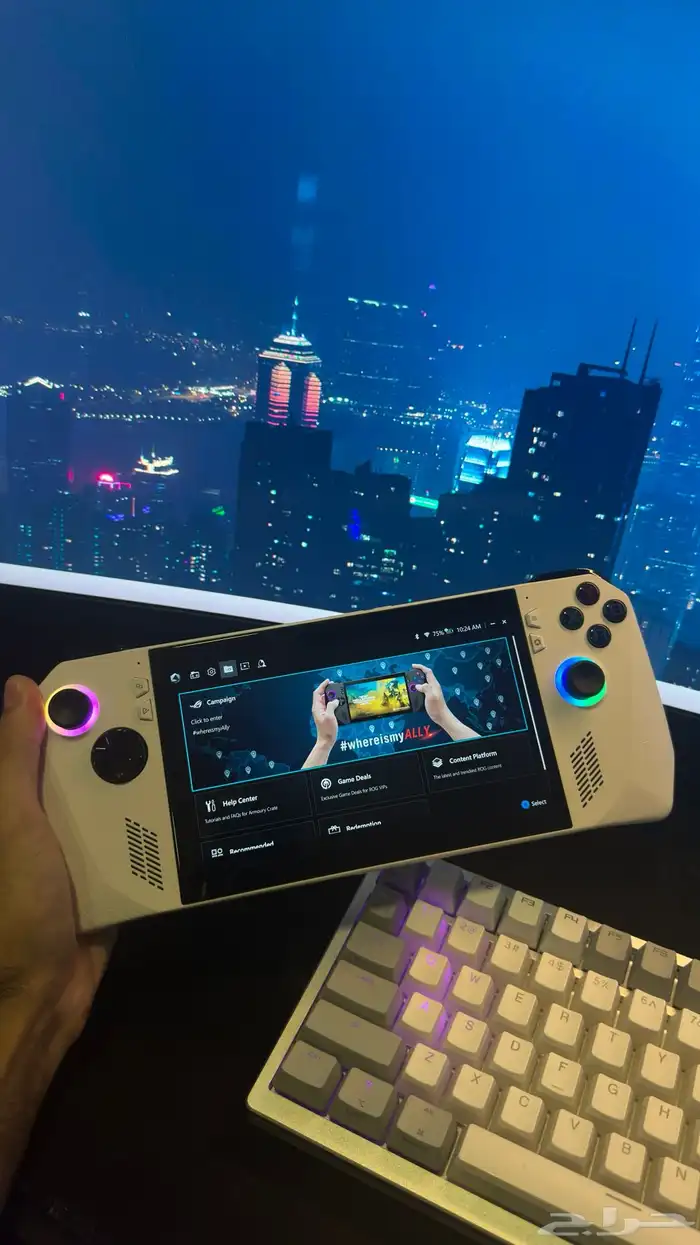 اسوس روق الاي جهاز ألعاب محمول نظيف جدا ضمان ساري 4