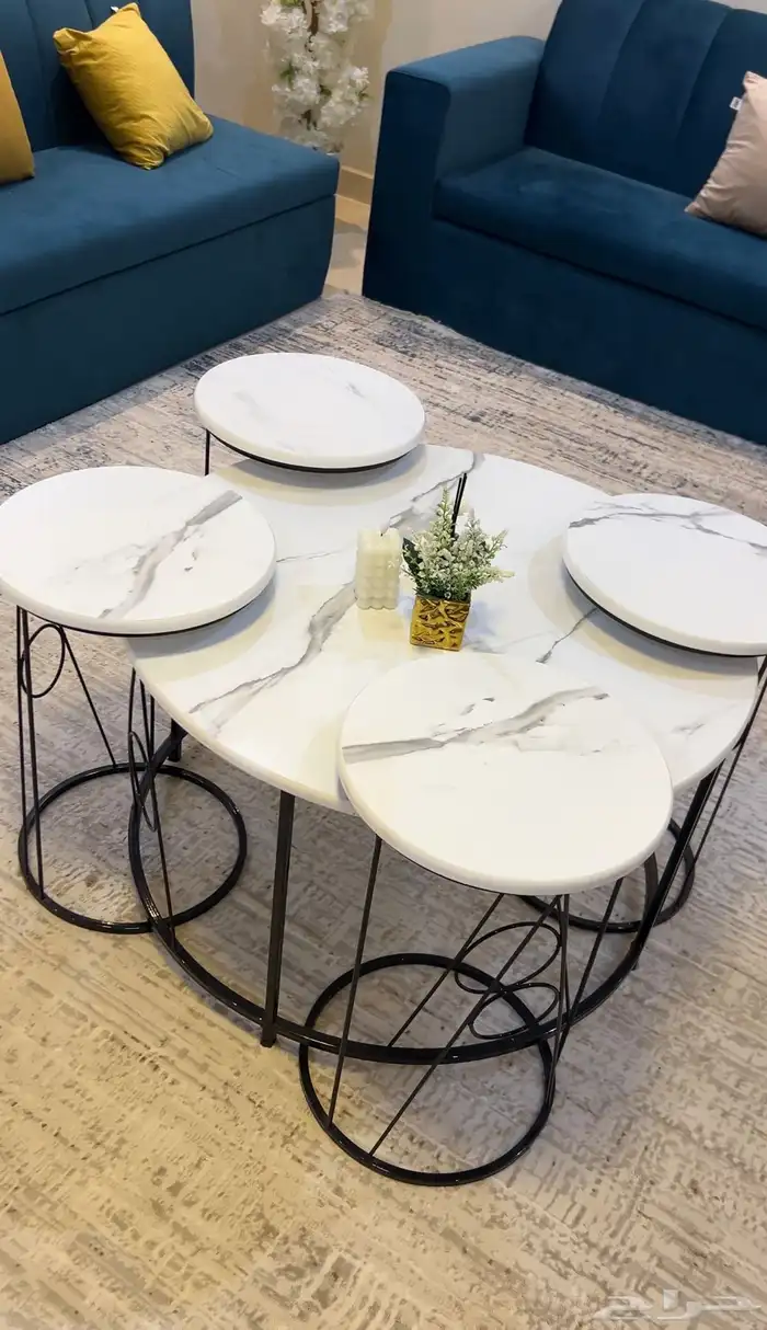 طاولات الضيافه مع عربة تقديمات 0