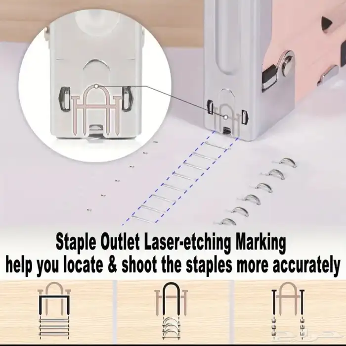 دباسة خشب نوعية ممتازة مع خلاعة و 2000 دبوس 3 أنواع 3