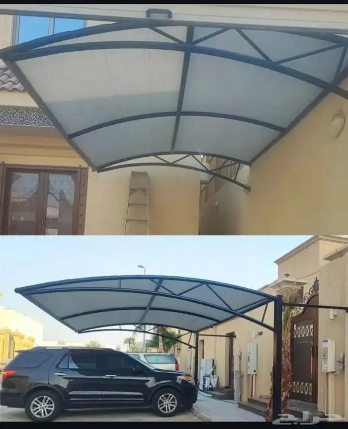 مظلات سيارات وسواتر منزليه ومظلات جلسات معا بديل خشب وعشب 9