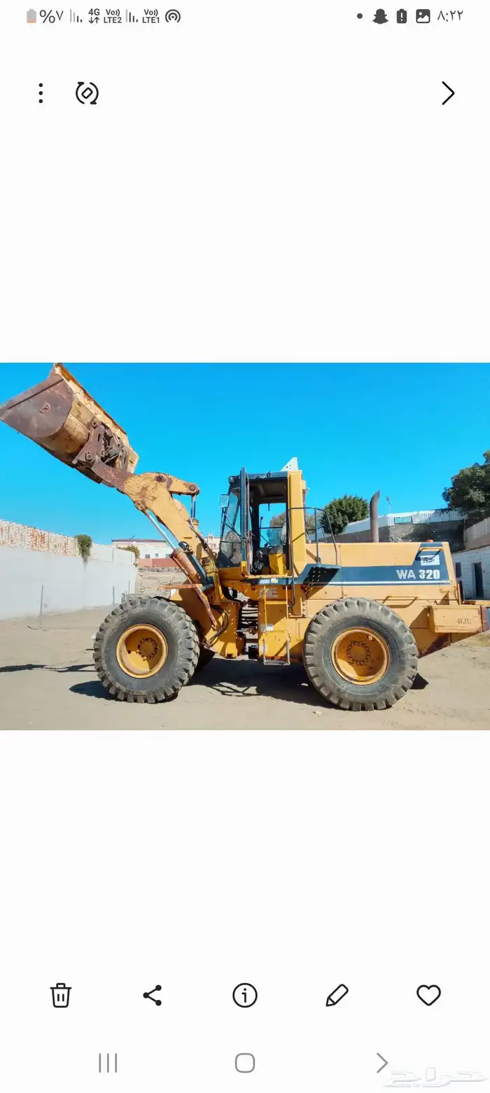 شيول كمللبيع شيول كوماتسو حجم 320 داش ون موديل 97 بطاقة جمرك 7