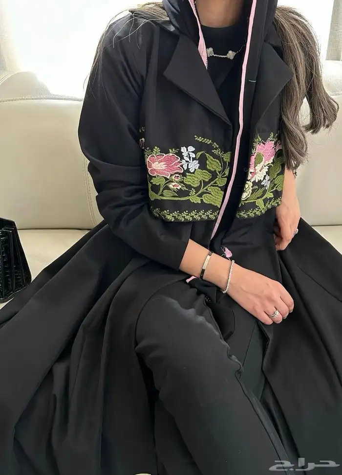 عباية كتان دبل كلوش انيقه مقاس 56 0