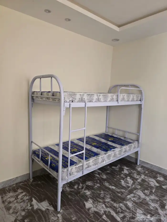 سرير حديد دورين دور واحد مراتب طبي بطانيات و مخده سم جديد 3