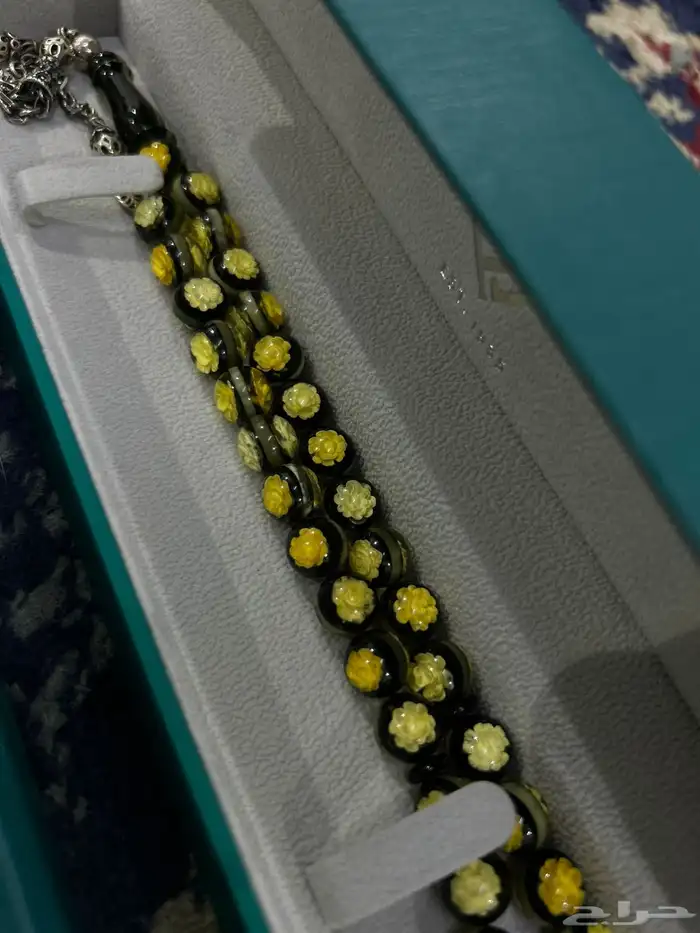 مسبحه عنبر صافي مع فضه 2