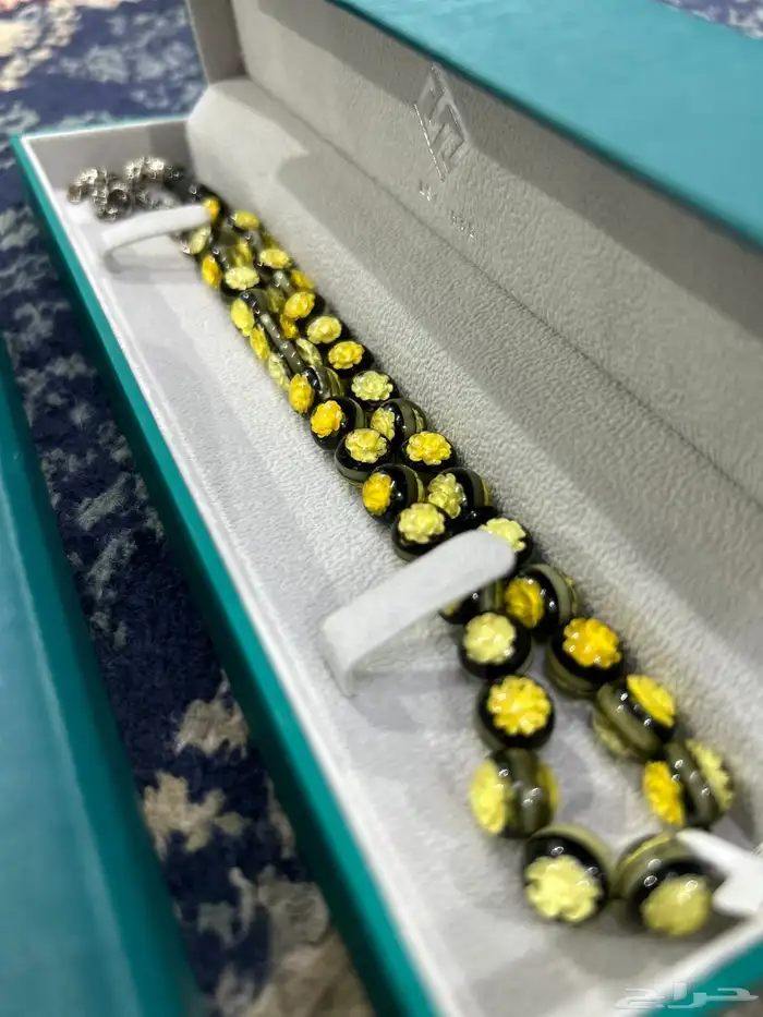 مسبحه عنبر صافي مع فضه 1