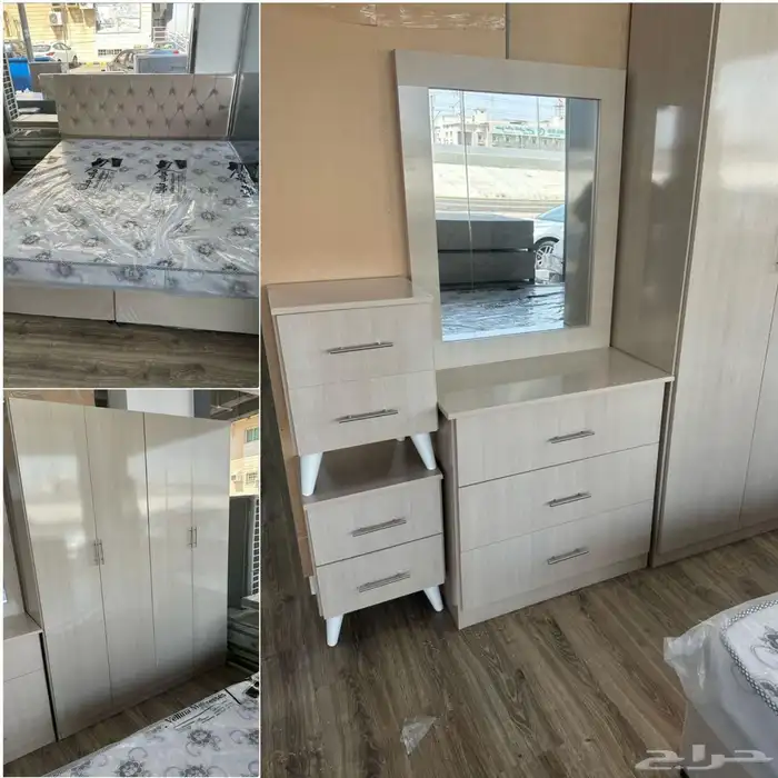 غرفة نوم كاملة متوفرة جديدة تمام ا بأفضل جودة بجميع الألوان 2