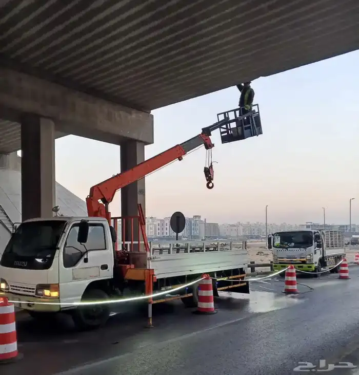 سطحه كرين ونش للبيع للايجار مع بوكت لرفع العمال 2