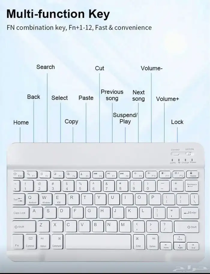 كيبورد وماوس بلوثوت لاسلكي للايباد 0