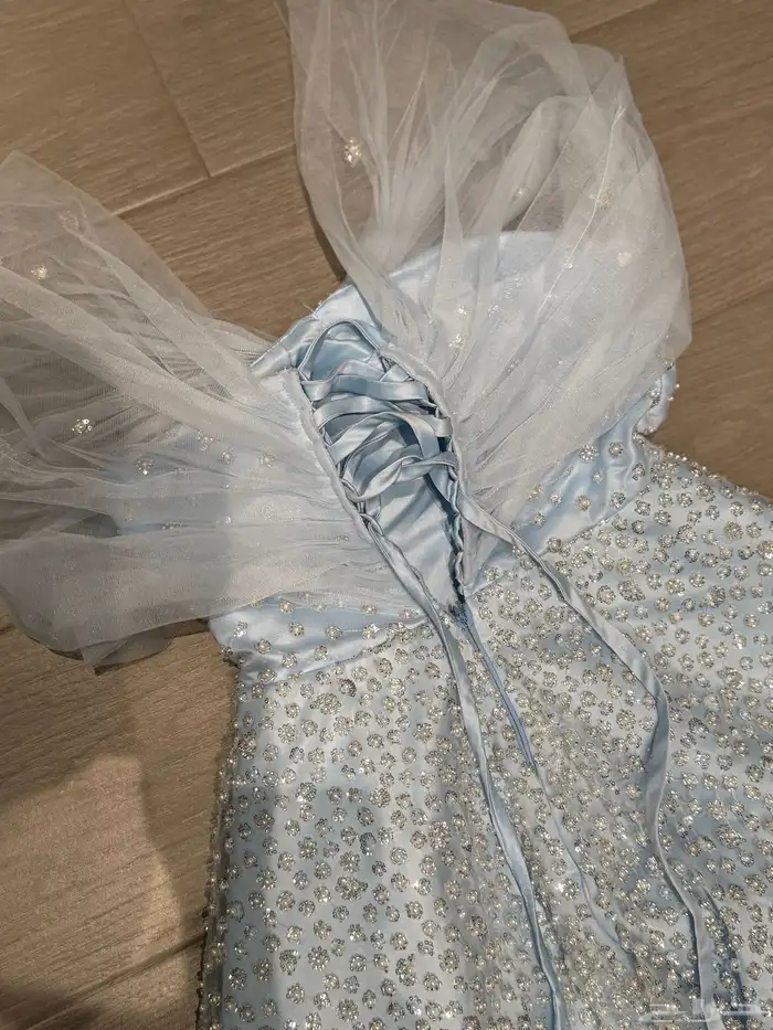 فستان ملكي سماوي مرصع باللولو 1