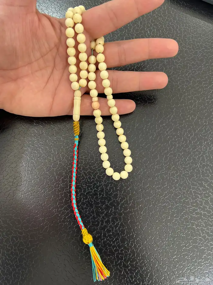 سبحه عظم نعام طبيعي مميزة ملمس ناعم مسباح نواعم 3