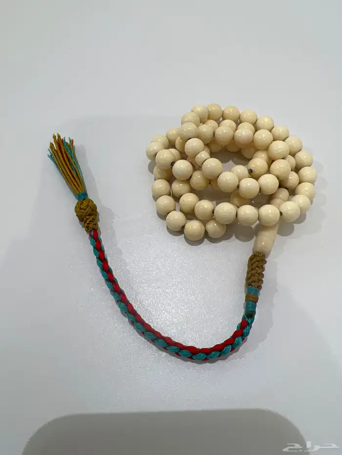 سبحه عظم نعام طبيعي مميزة ملمس ناعم مسباح نواعم 2