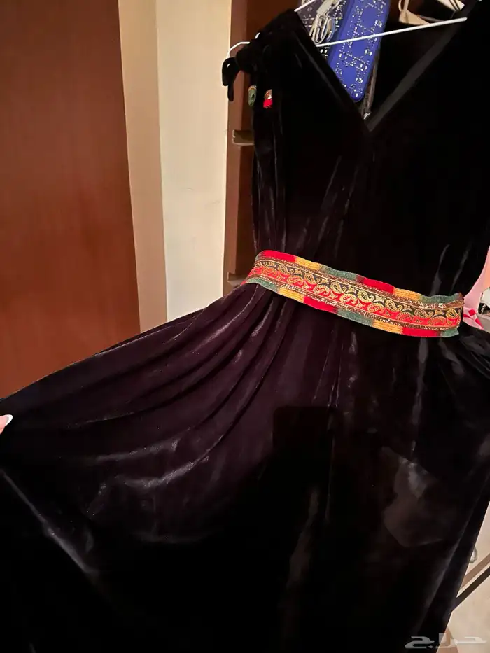 جلابيه مخمل بحزام 0