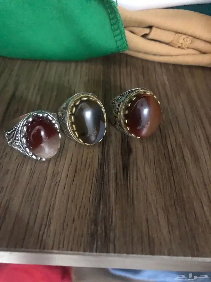 للبيع خواتم عقيق فضه 1