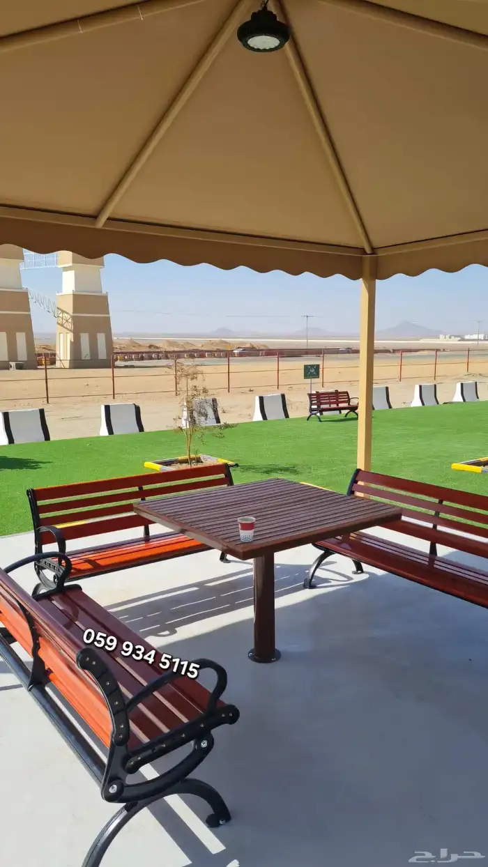 مقاعد حدائق ومقاعد خارجية مصنوعة من شرائح خشبية صلبة وإطار 6