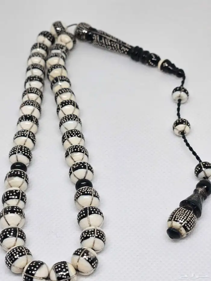 سبحة عاج مطعمة فضه ويسر 2