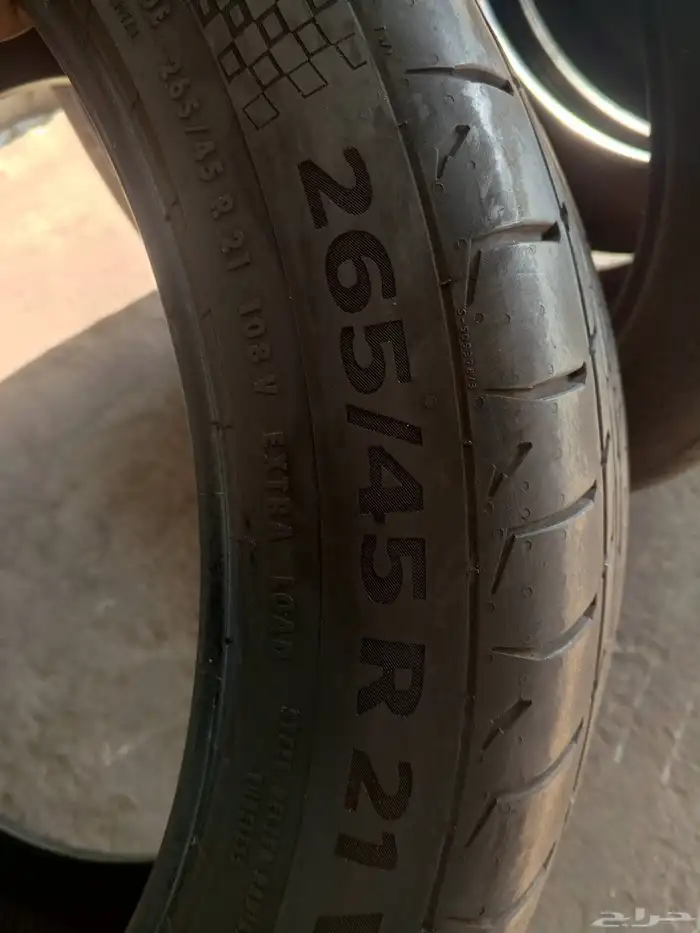 265 45 21 طقم كفرات كونتيننتال 5