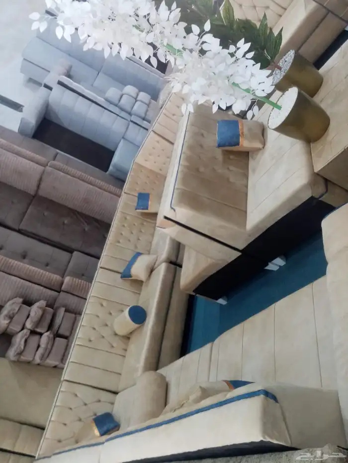 مجالس كنبات جاهز مقاس 4في5زاويتين ومساند جاهز مقاس 4في5زاويت 43