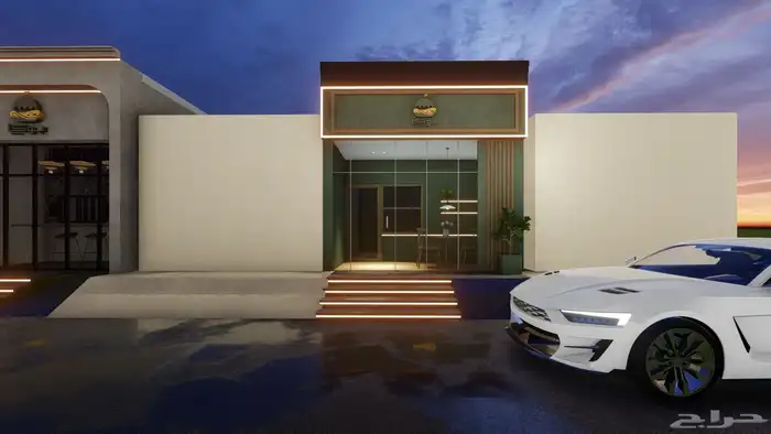 تصميم واجهة محلات تجارية وداخلي 13