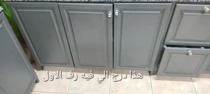 مطبخ شبه جديد لون رصاصي على سوم 3