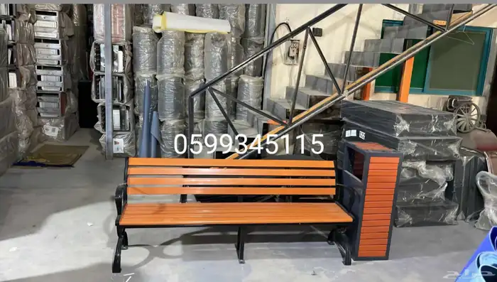 مقاعد حدائق ومقاعد خارجية مصنوعة من شرائح خشبية صلبة وإطار 12