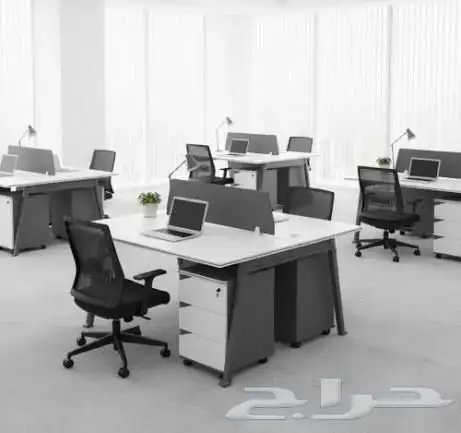 مكتب شركات ثنائي وكراسي مكتبيه 3