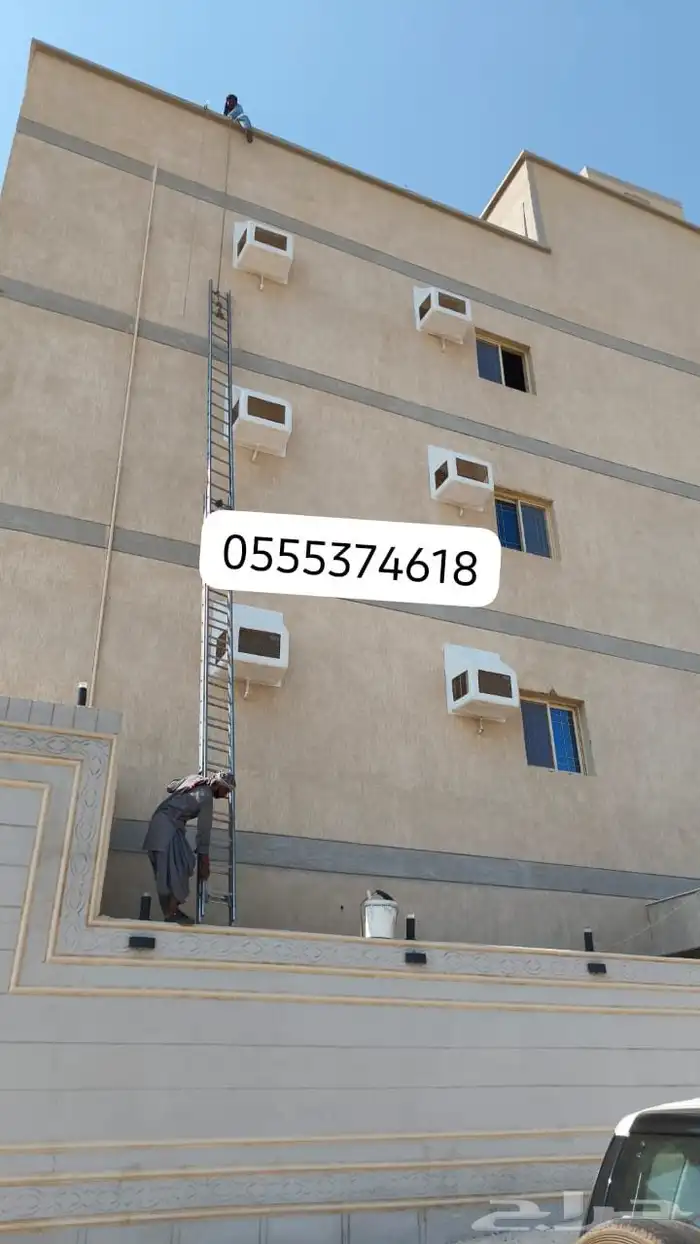 شبك مكيف خارجي غطاءشفات فيبر شبك تيك غطاء مكيف شفاط مع تركيب 7