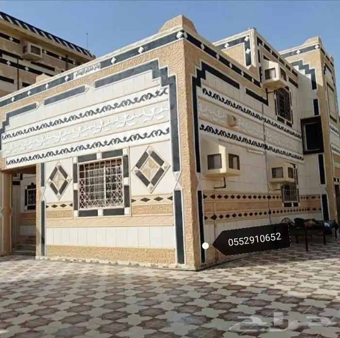 لياسه ملونه واحزمه طوليه مكونه من اسمنت الرياض وبطحاء الرياض 2