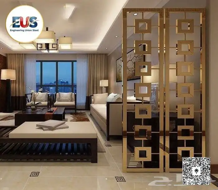 بارتيشن استانلس ذهبي لامع تصميم فخم بجودة عالية 0