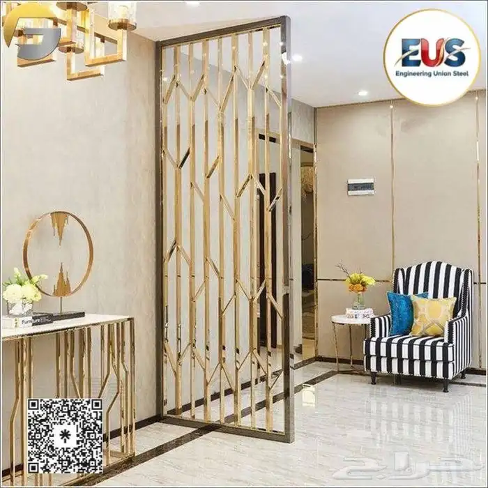 بارتيشن استانلس ذهبي لامع تصميم فخم بجودة عالية 5
