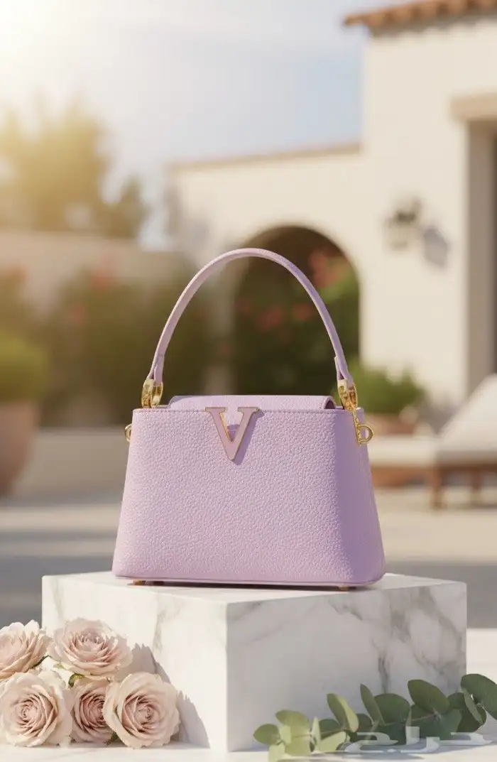 شنطة فخمة من متجر سارا بلس   ماركة VINCENZA لون وردي ناعم 0