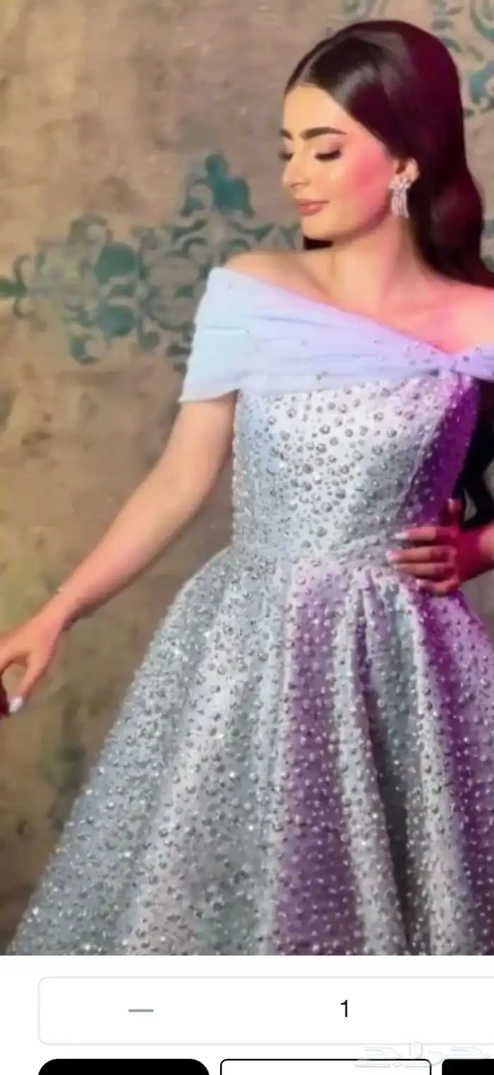 فستان ملكي سماوي مرصع باللولو 2