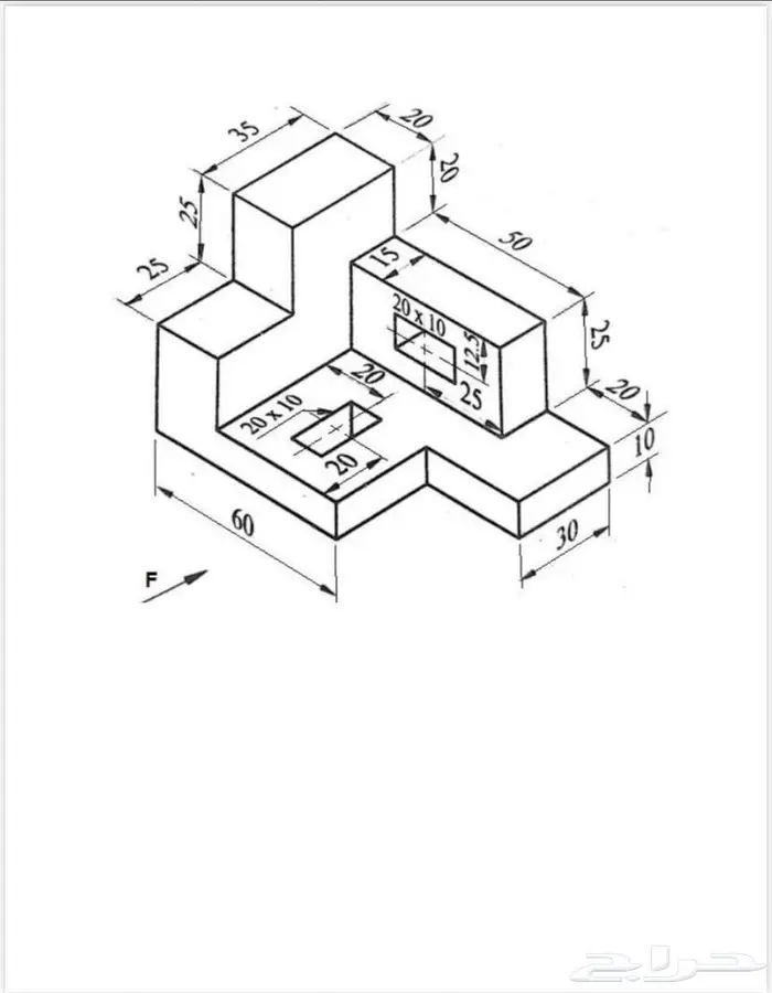 رسم هندسي دراونق لكلية الجبيل والمعهد التقني 6