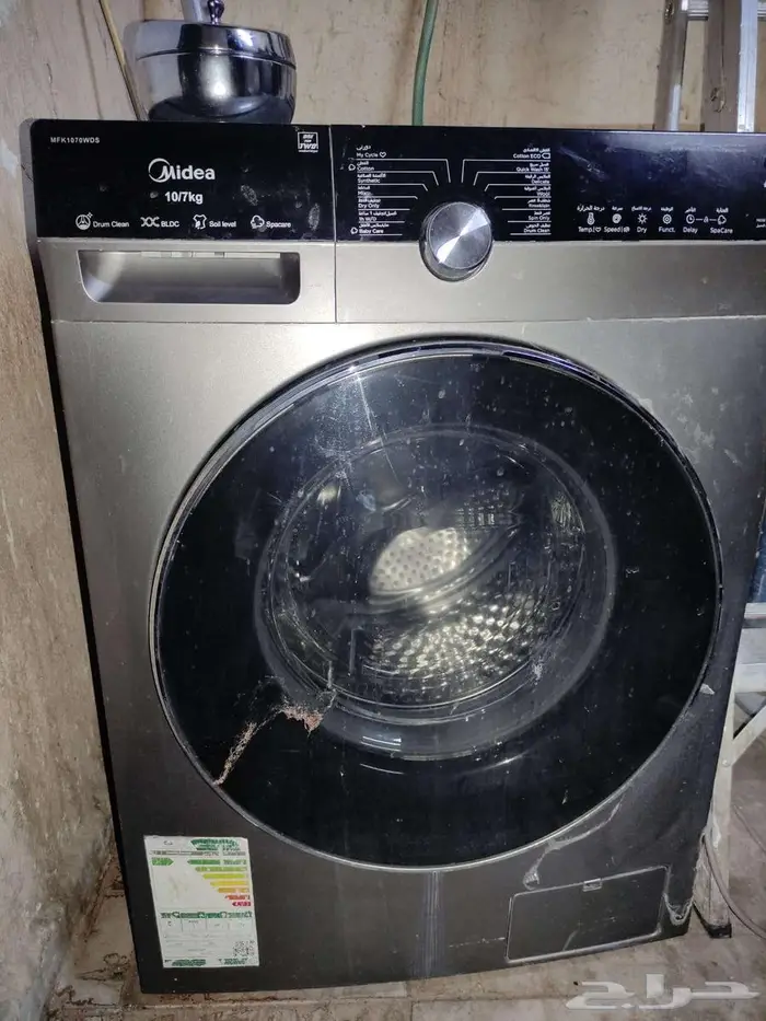 للبيع غسالة ميديا 10 كيلو مع كنبة midea 3