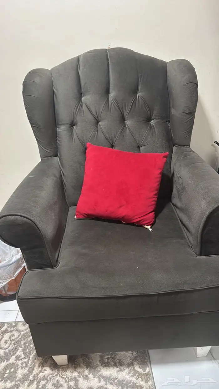 طقم كنب رمادي وطقم كنب بيج 2