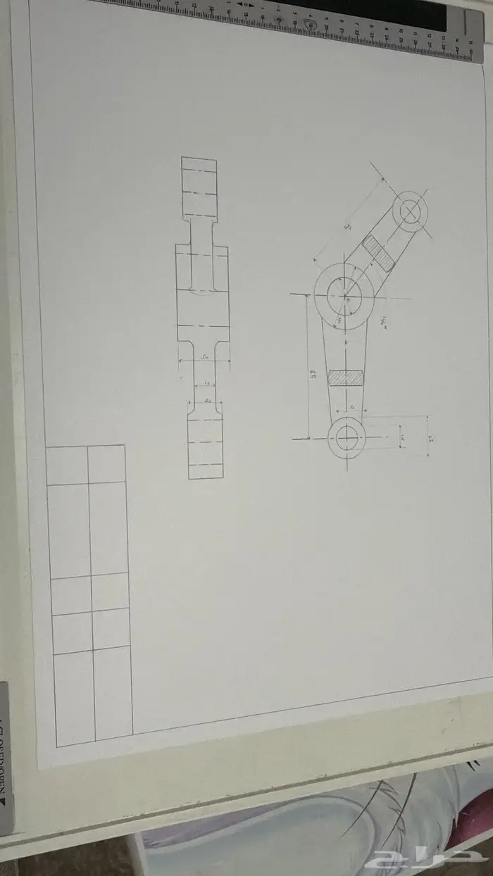 رسم هندسي دراونق لكلية الجبيل والمعهد التقني 9