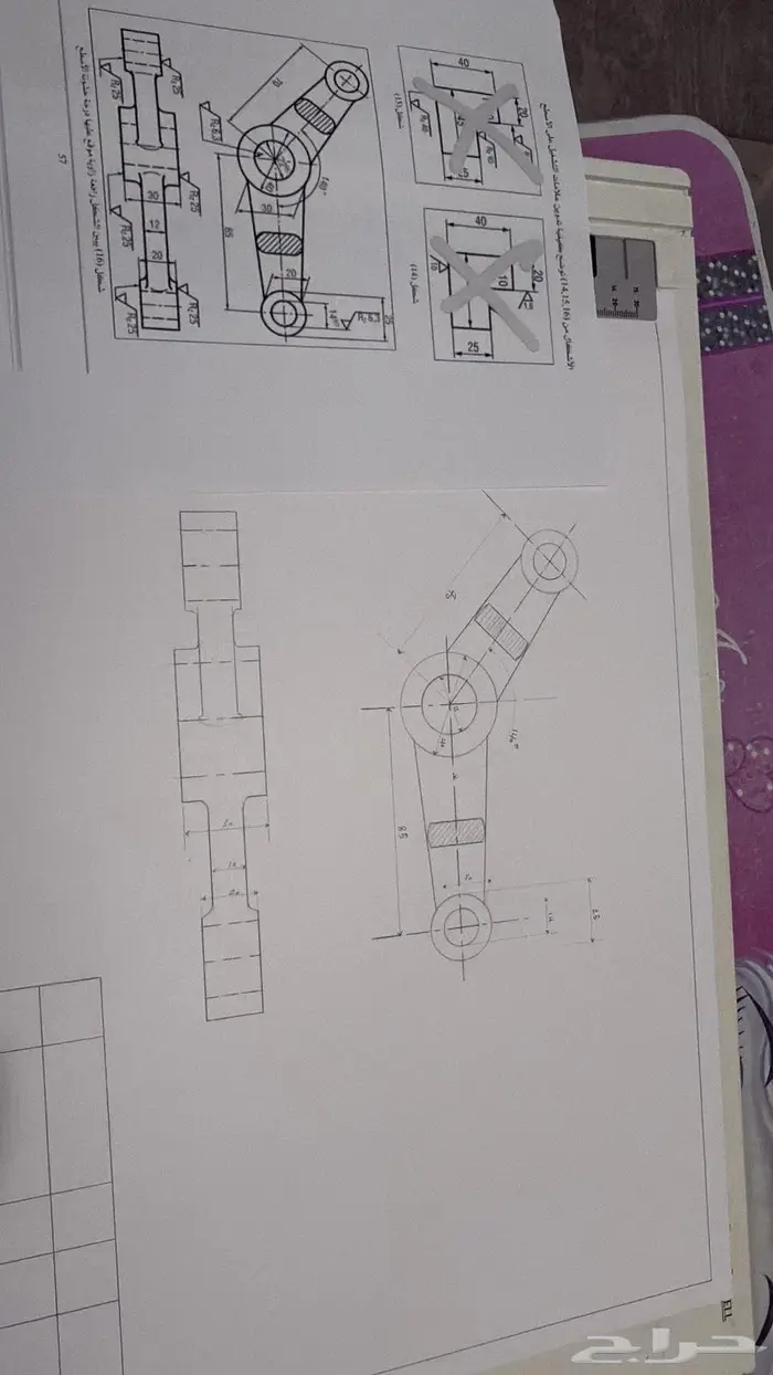 رسم هندسي دراونق لكلية الجبيل والمعهد التقني 8