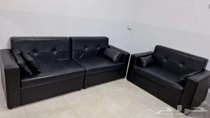 كنب تفصيل جلد فاخر اسود 0